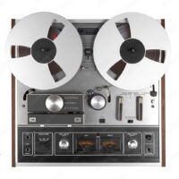 Vintage Music and sound - Retro reel to reel tapes recorder isolated